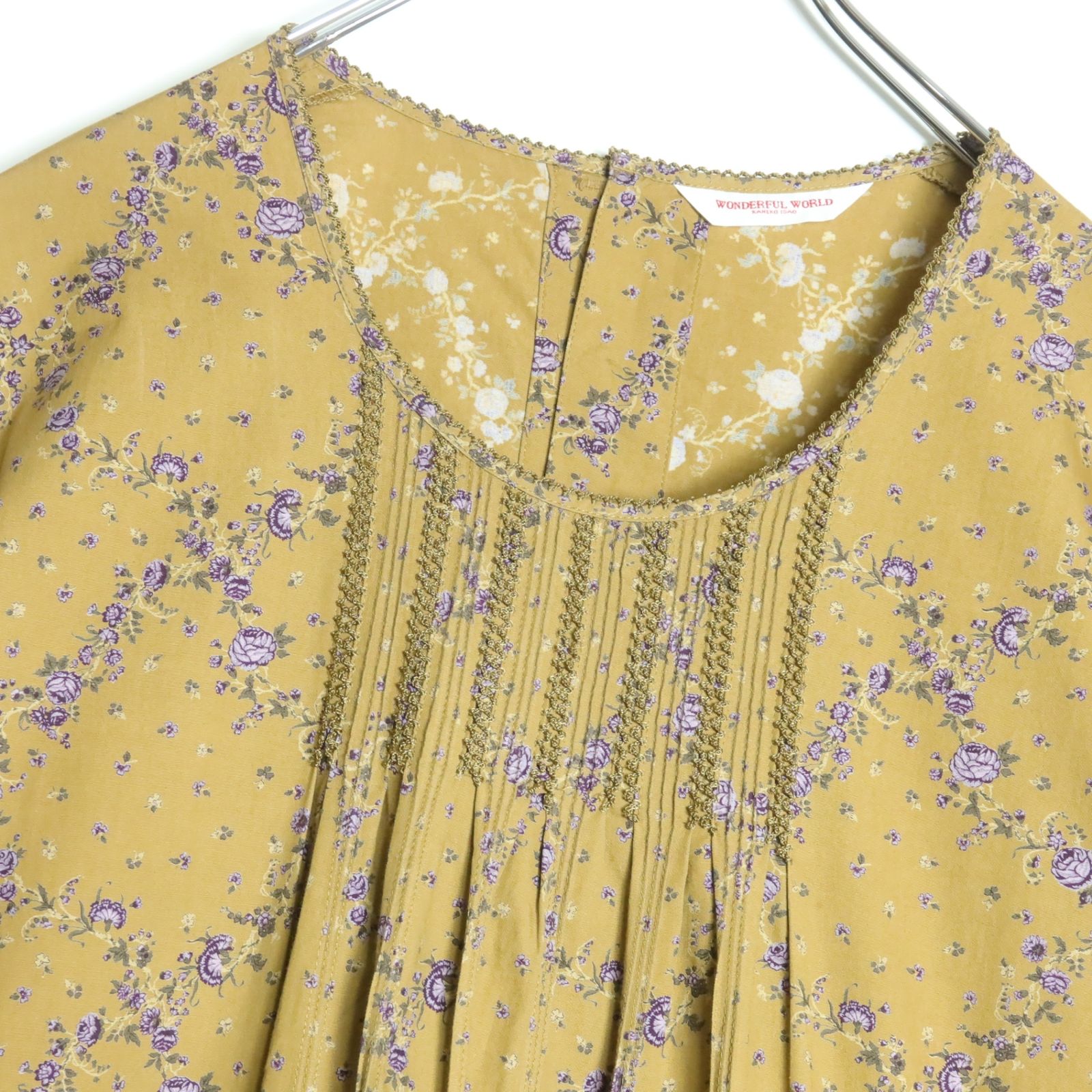 美品】ワンダフルワールド カネコイサオ☆ふんわり♪半袖ワンピース