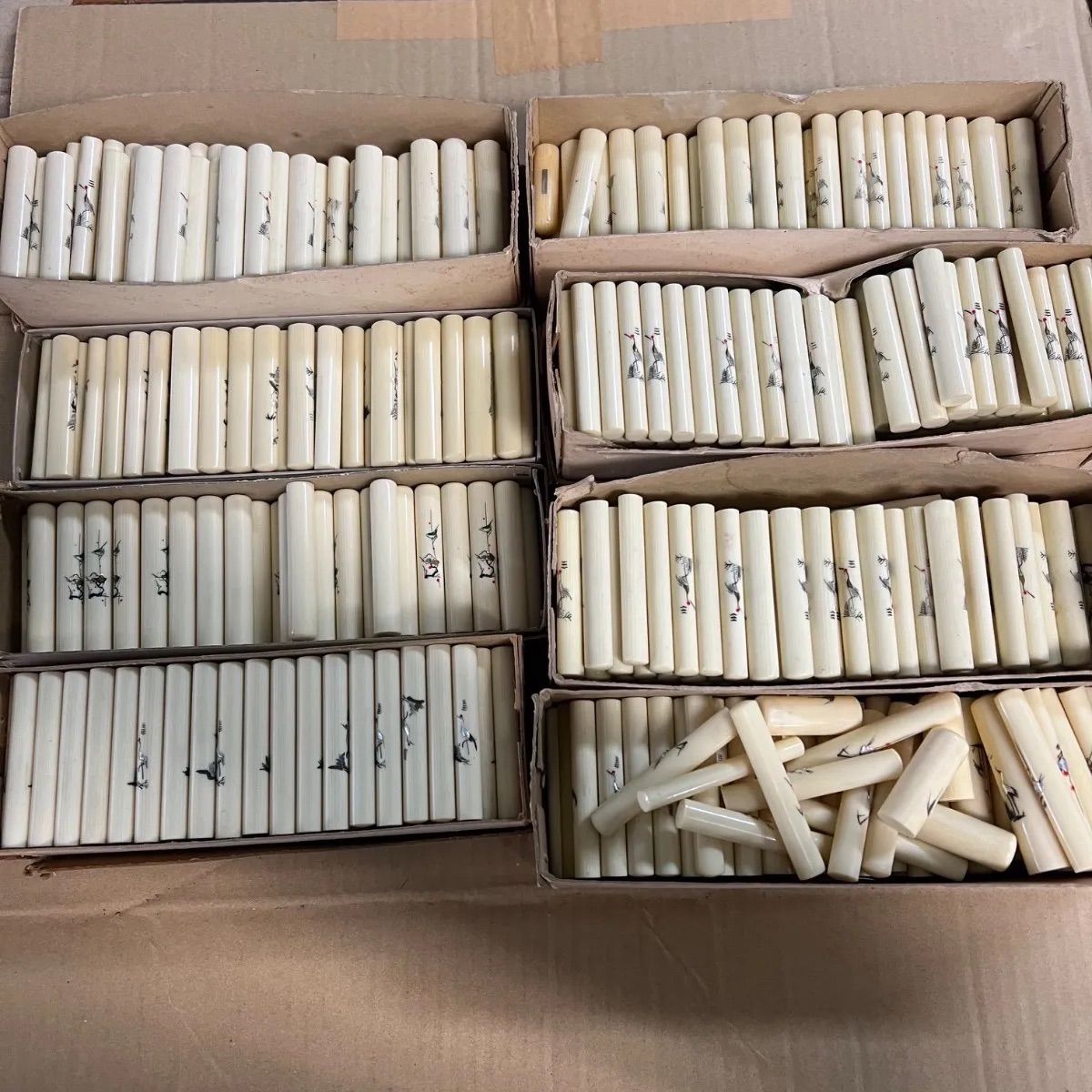 ︎ 印材 鶴 まとめ ハンコ 彫刻前 印鑑 多目的 制作材料 TR-a