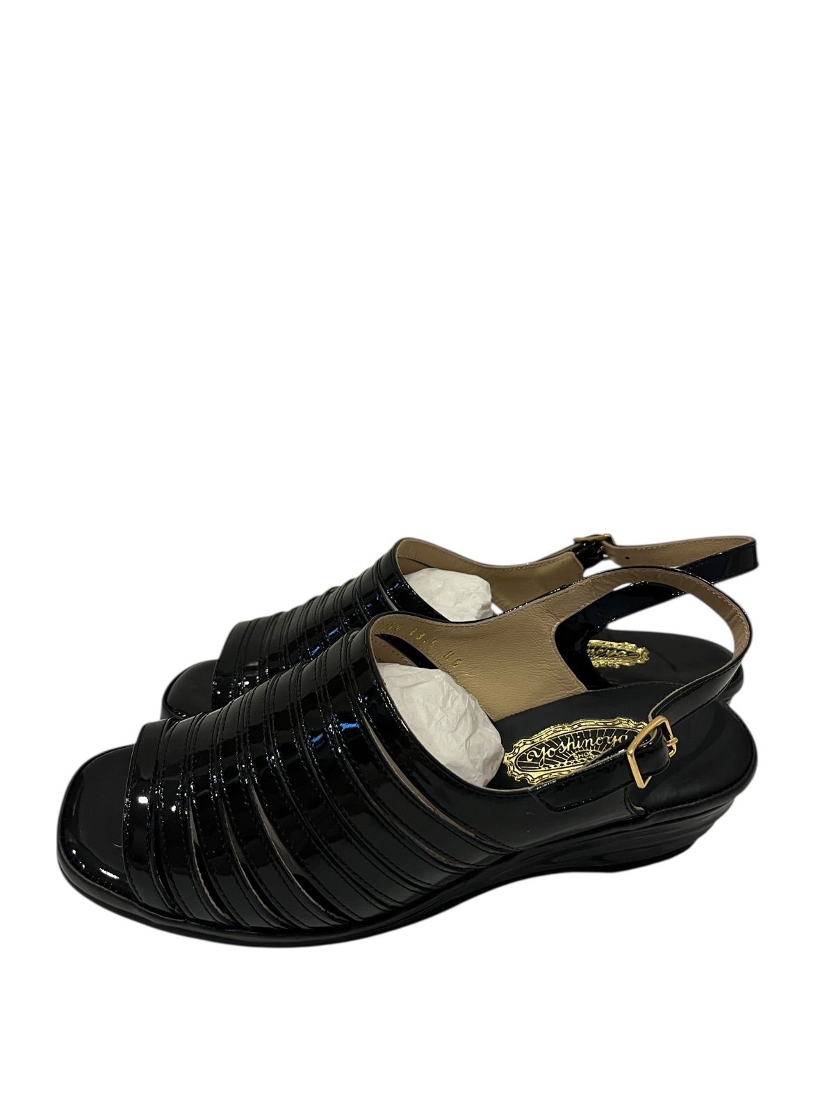 Z1616【美品】yoshinoya 銀座ヨシノヤ サンダル エナメル バック