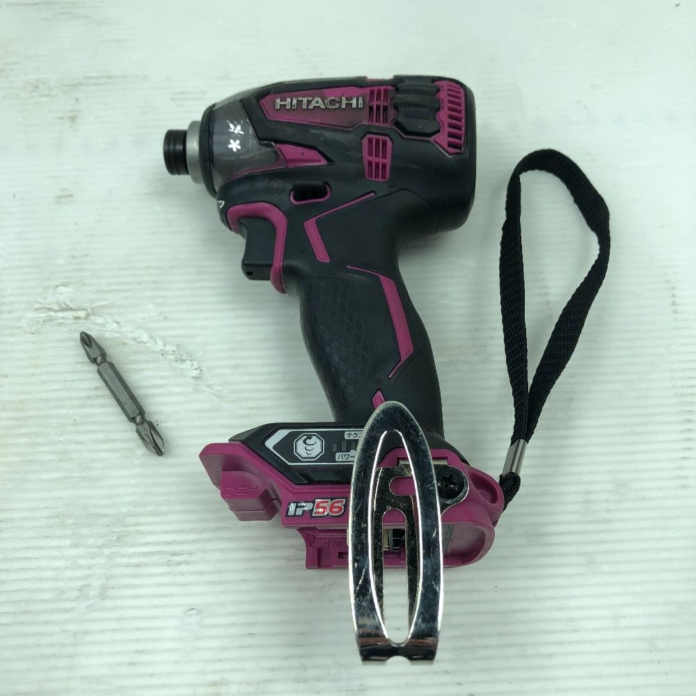 HITACHI 日立 締め付け工具 インパクトドライバ 充電器 充電池 ケース付 ショッキングピンク