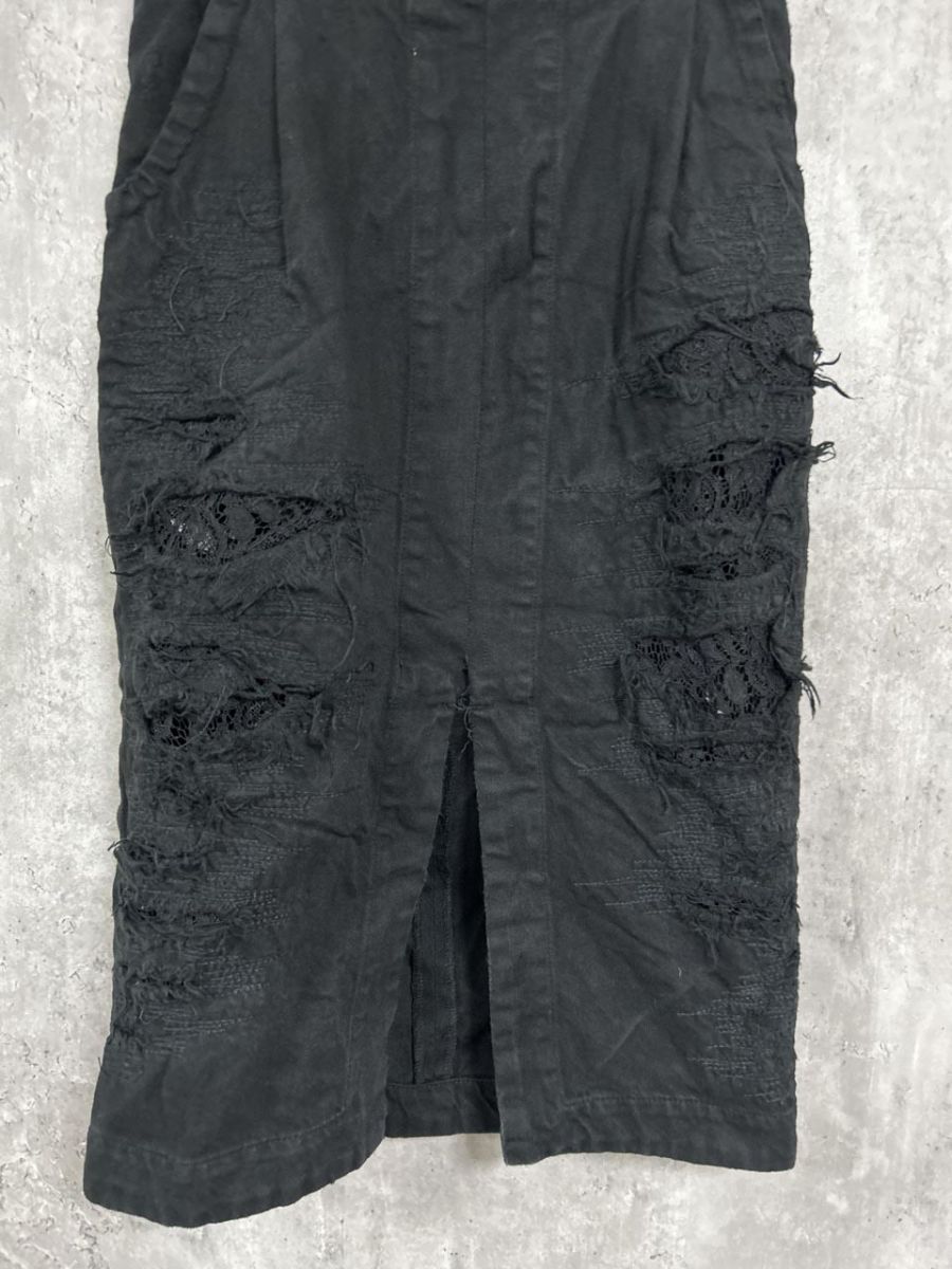 mame kurogouchi ダメージ デニム タイト スカート sizeS 黒 レディース