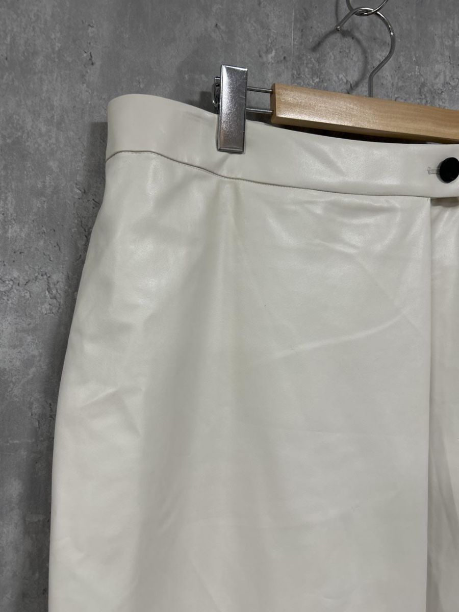 iCB レザー カジュアル ロング フ スカート size 48 白 レディース