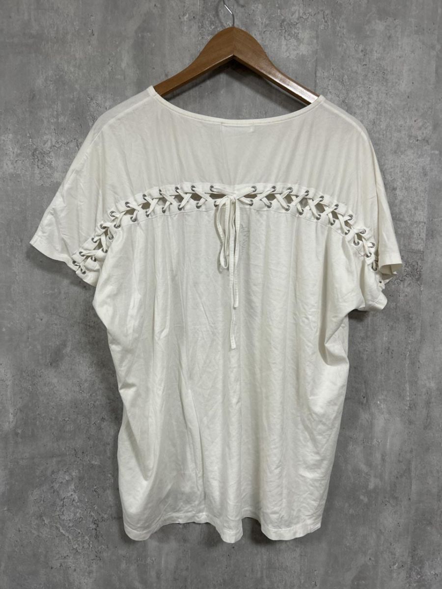  HYSTERICS ヒステリック プリント 編み込み Tシャツ sizeF 白 レディース 五分袖 七分袖 Tシャツ カットソー