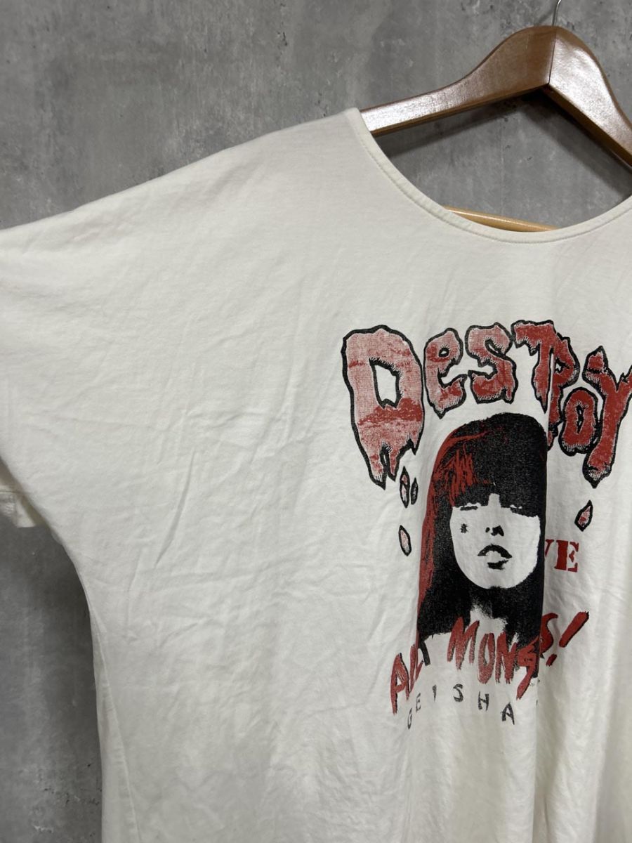 HYSTERICS ヒステリック プリント 編み込み Tシャツ sizeF 白 レディース