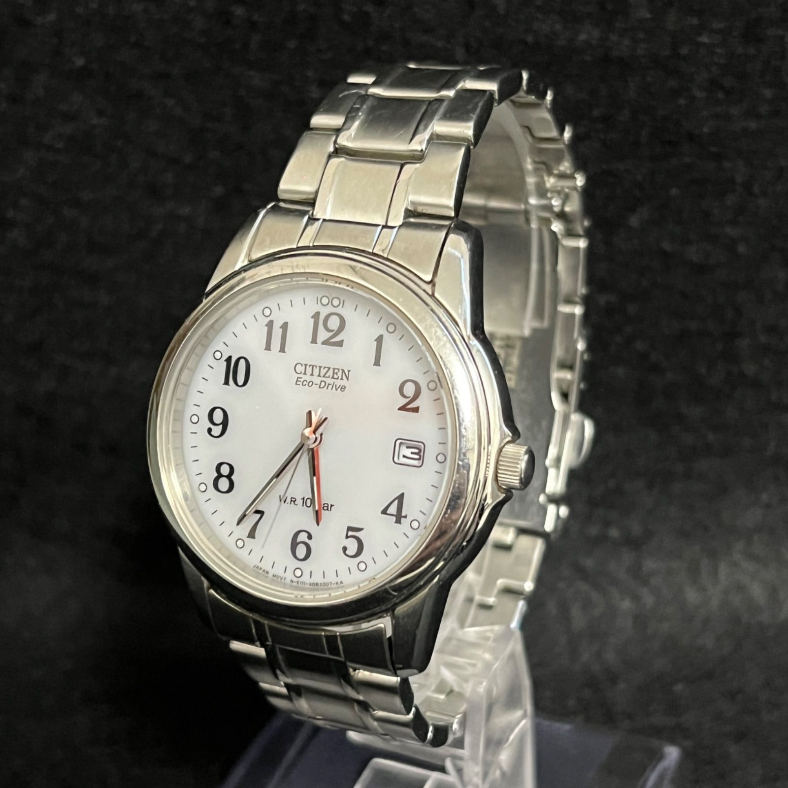 稼働品 CITIZEN 腕時計 エコドライブ ソーラー デイト シルバー 純正