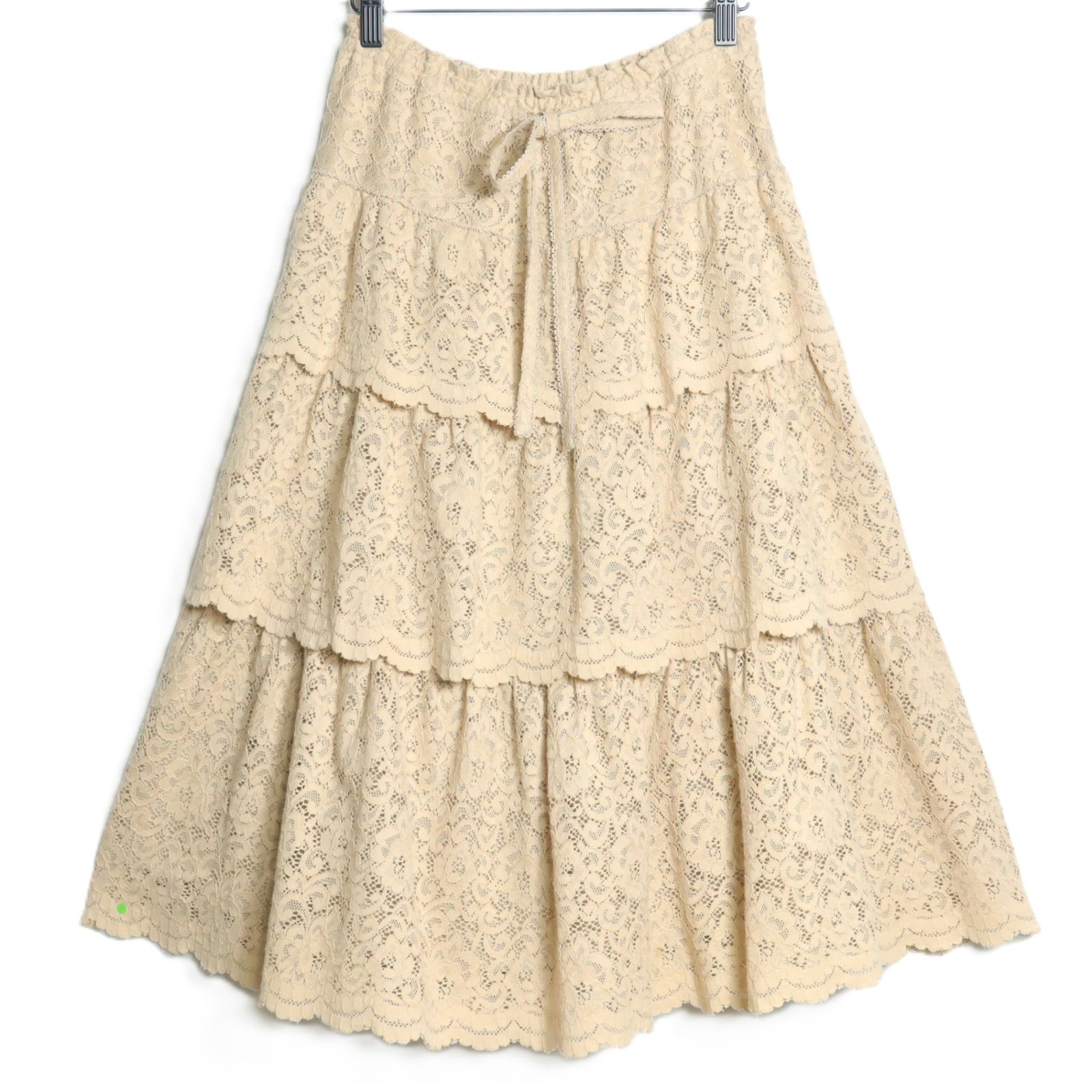 美品】ピンクハウス☆かぶせ段々フリル♪総レースのスカート ベージュ