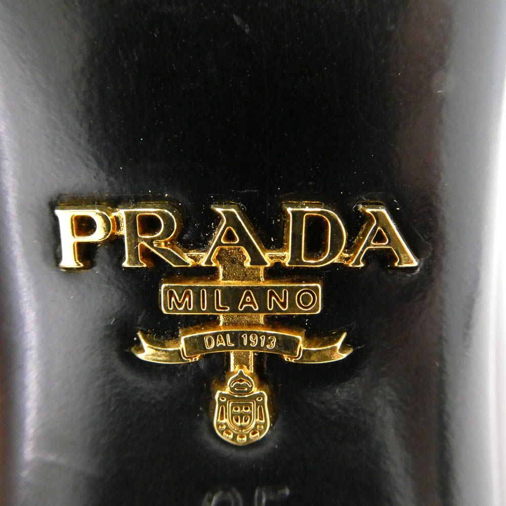  PRADA プラダ スクエアトゥ レザー パンプス ブラウン系 35 ハイヒール パンプス パンプス