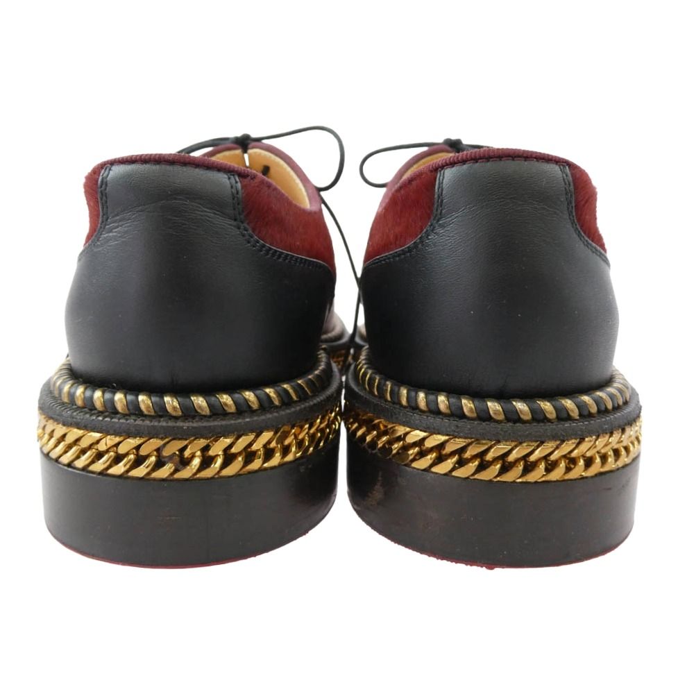  Christian Louboutin クリスチャンルブタン DECHANE 異素材切替 スエード ハラコ オックスフォード レースアップ シューズ 35.5 その他 靴