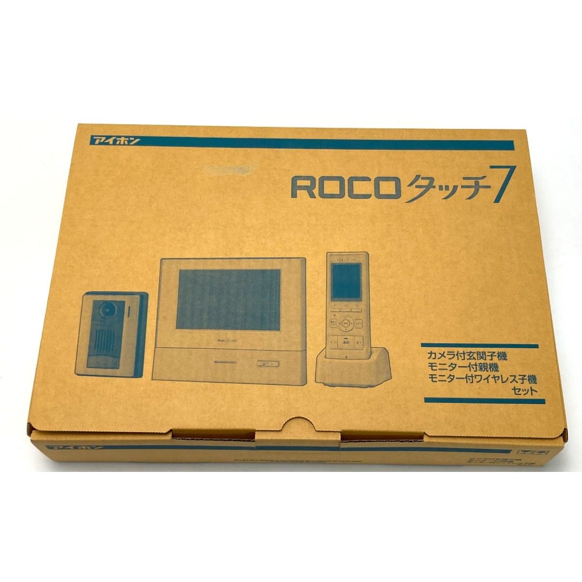 アイホン ROCOタッチ7 テレビドアホン WJ 45 7型ワイド親機 電源直結式 ワイヤレス子機1台 カメラ付玄関子機1台 セット
