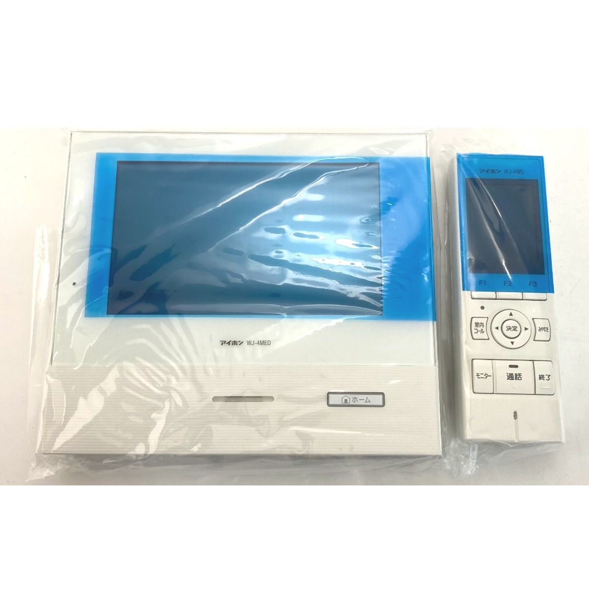 アイホン ROCOタッチ7 テレビドアホン WJ 45 7型ワイド親機 電源直結式 ワイヤレス子機1台 カメラ付玄関子機1台 セット 警備用品 インターホン 