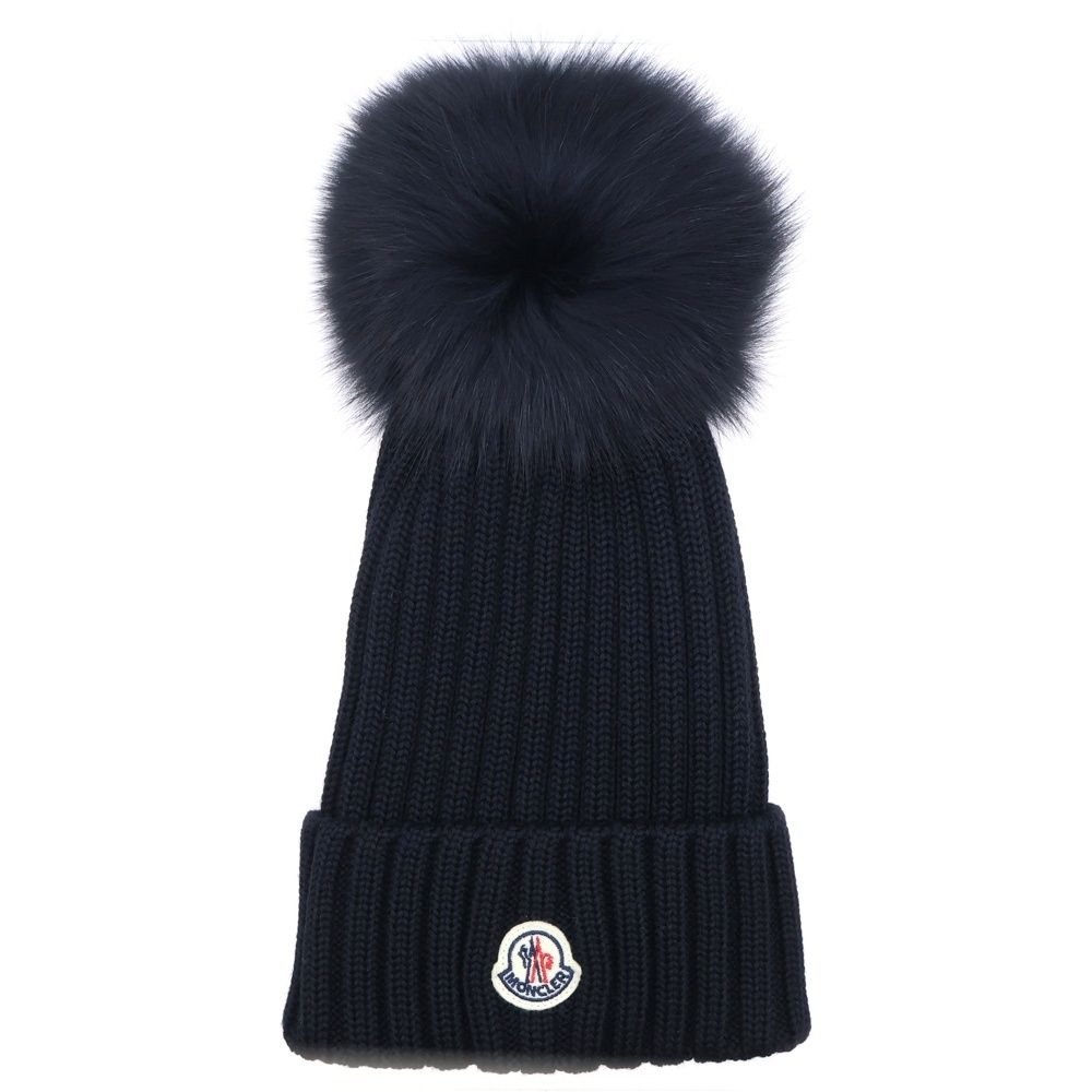 MONCLER モンクレール 21 AW ウール ボンボン付き ニット帽 帽子 ブラック A 9327