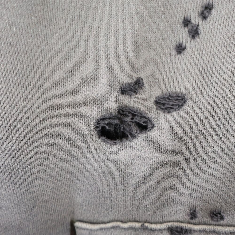 未使用✨️24AW セントマイケル ダメージ加工 プルオーバーパーカー M SAINT MICHAEL (セントマイケル) 24AW DBL FACE HOODIE ダブルフェイス