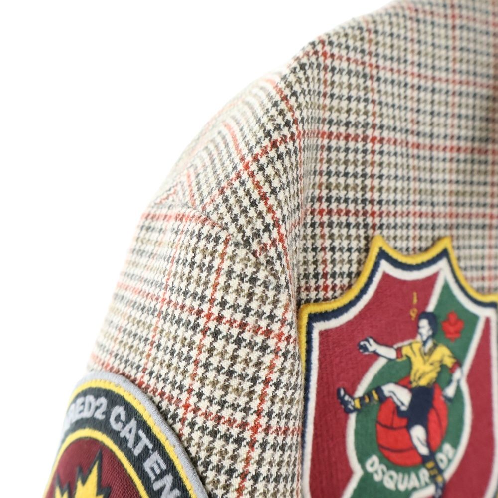 DSQUARED2 (ディースクエアード) Football Patch Check Coat パッチ