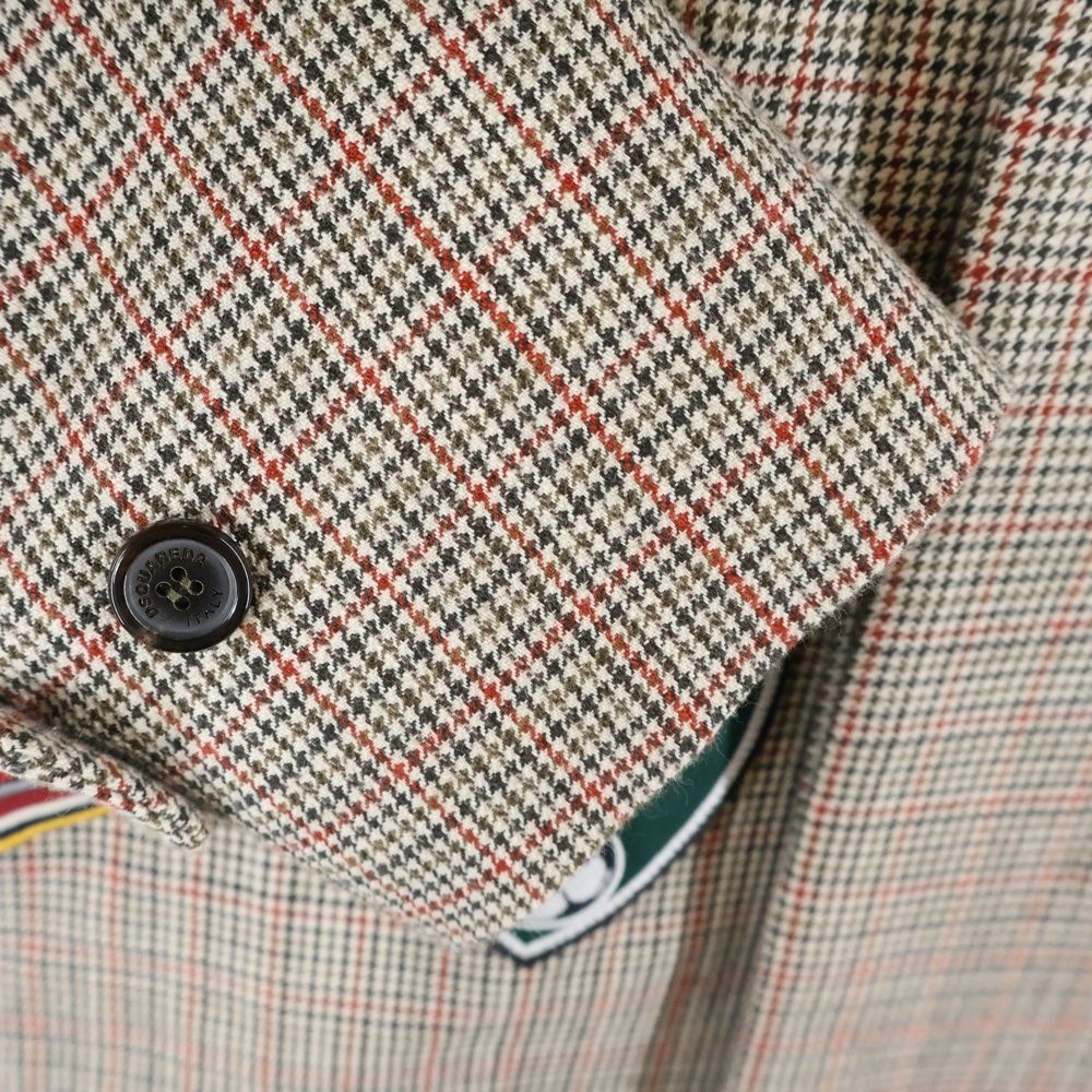 DSQUARED2 ディースクエアード Football Patch Check Coat パッチ ロングコート ベージュ DSQUARED2 (ディースクエアード) Football Patch Check Coat パッチ