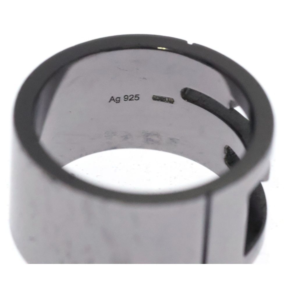  GUCCI グッチ Gロゴ リング 指輪 ダークシルバー ガンメタ Ag 925 リング 指輪 アクセサリー