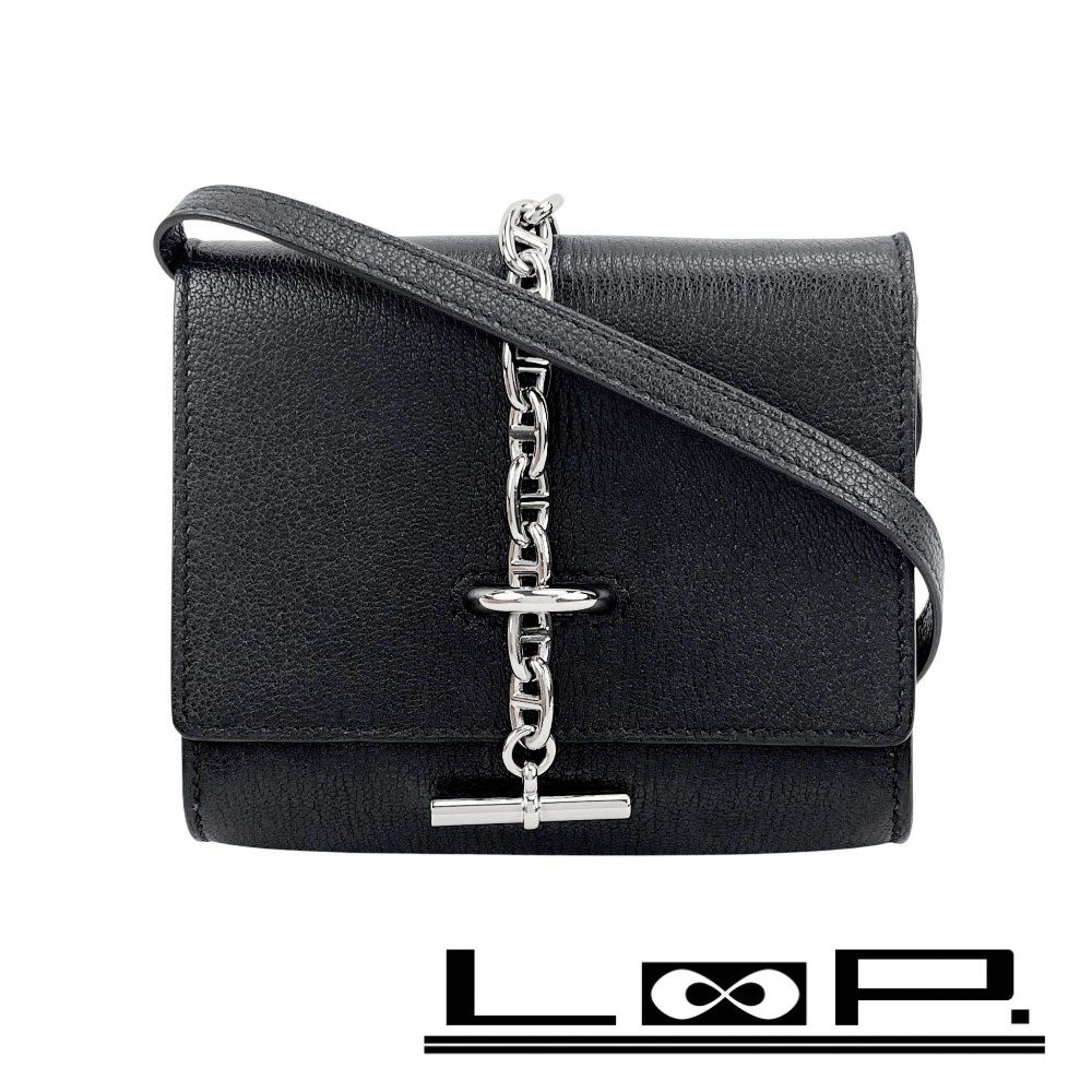 新同 エルメス シェーヌダンクル コンパクト ウォレット 二つ折り 財布 ショルダー シェーブル ノワール W刻 箱 485428 11