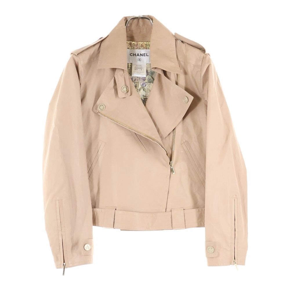 CHANEL (シャネル) ココマークボタン裏地花柄 ラムスキンダブル