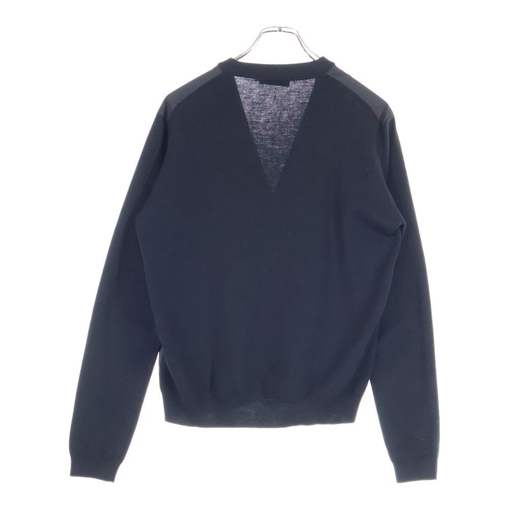 PRADA (プラダ) ナイロン切り替え ウールカーディガン ブラック SMC381