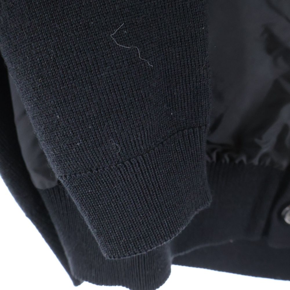 PRADA (プラダ) ナイロン切り替え ウールカーディガン ブラック SMC381