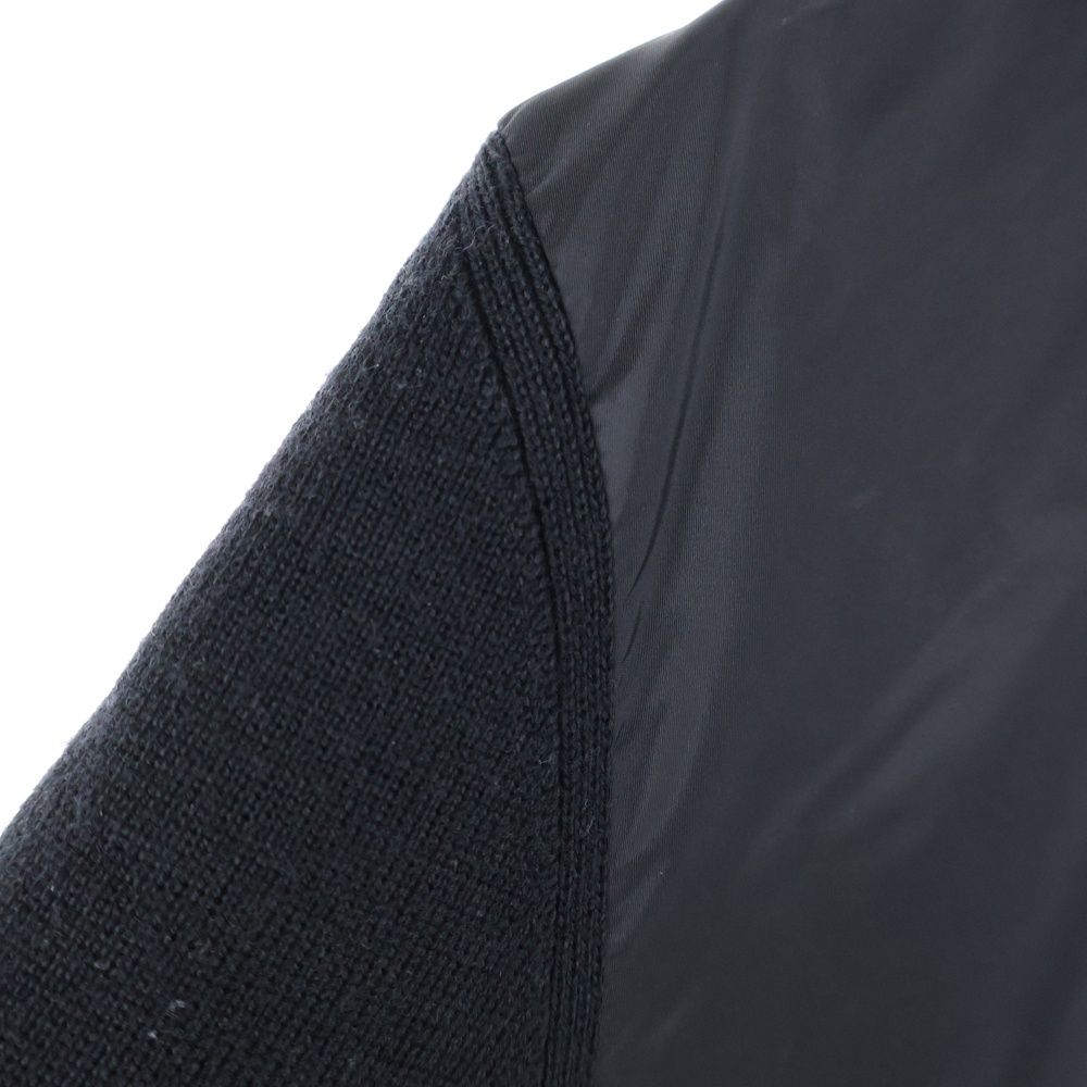 PRADA (プラダ) ナイロン切り替え ウールカーディガン ブラック SMC381