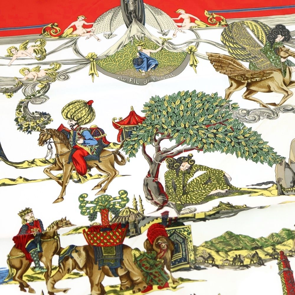 HERMES (エルメス) カレ90 Au fil de la sole / 絹糸の赴くままに