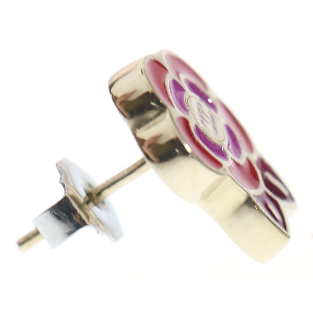 CHANEL (シャネル) ココマーク カメリア ピアス レッド×ピンク 05P