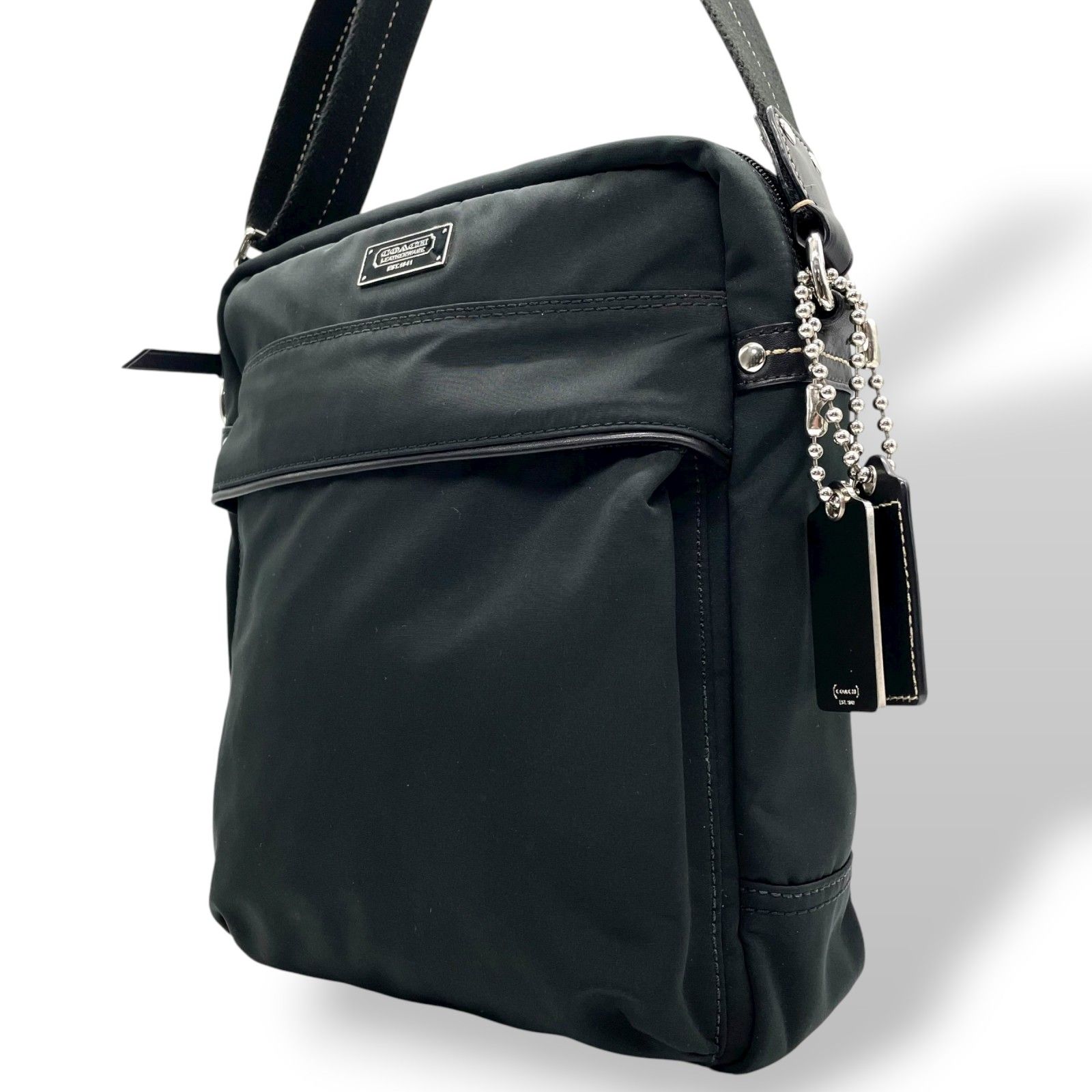 未使用級 美品 コーチ COACH ナイロン レザー ショルダーバッグ クロス 