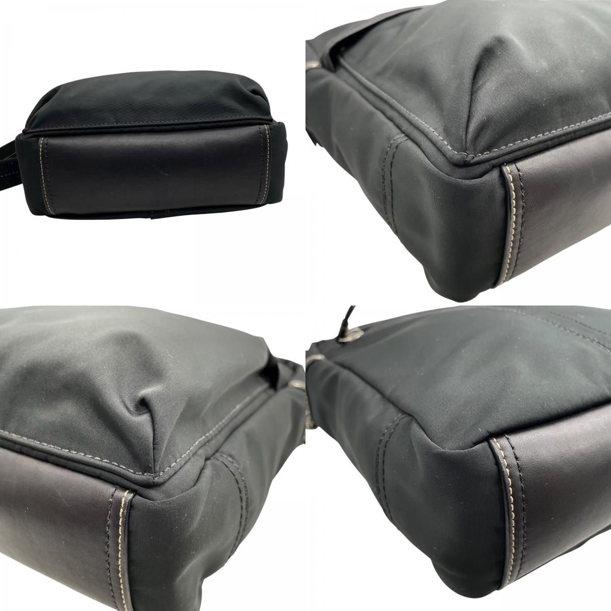 未使用級 美品 コーチ COACH ナイロン レザー ショルダーバッグ クロス 