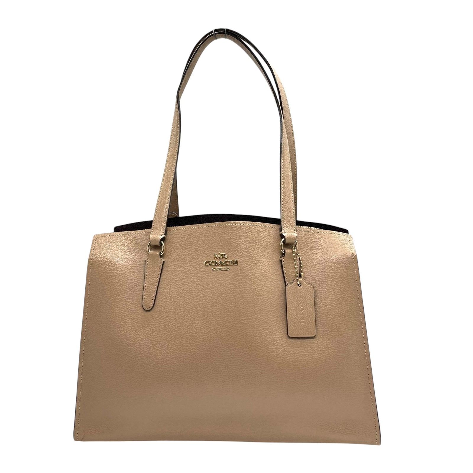 美品 コーチ COACH トートバッグ ハンドバッグ ペブルドレザー C4076