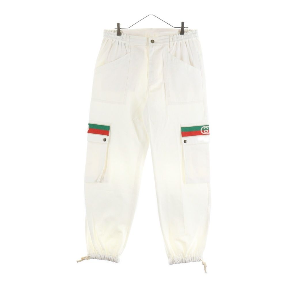 ✨極希少✨GUCCI 現行モデル シェリーライン GG ホワイト カーゴパンツ GUCCI (グッチ) インターロッキングG シェリーライン コットンカーゴ