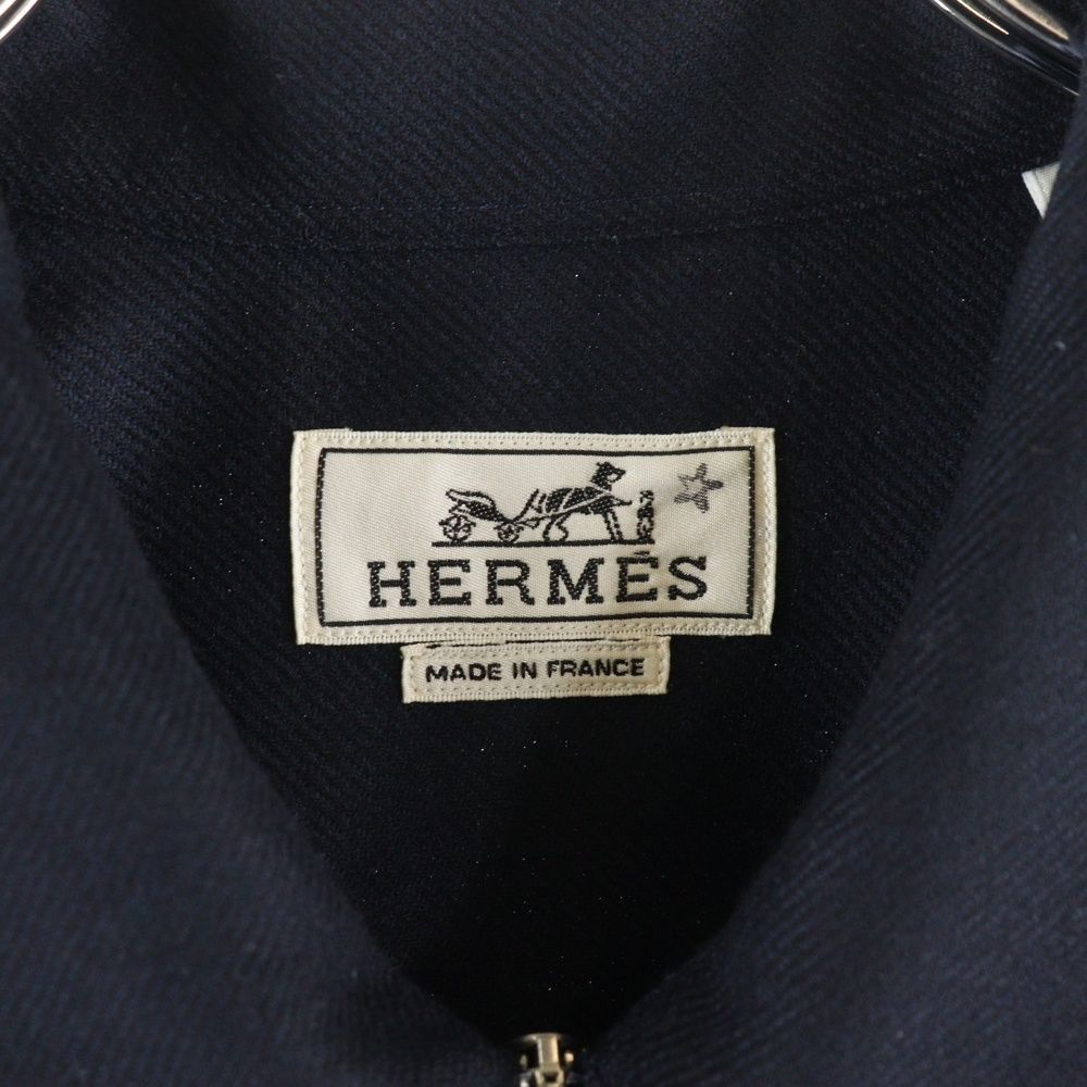 HERMES (エルメス) セリエボタン ウールジップアップシャツジャケット