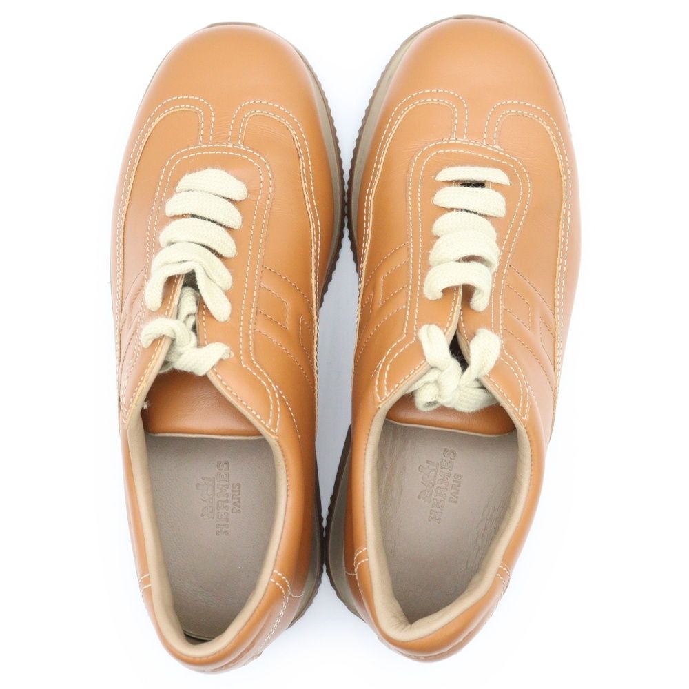 HERMES (エルメス) クイック Hロゴ レザー レースアップ ローカット