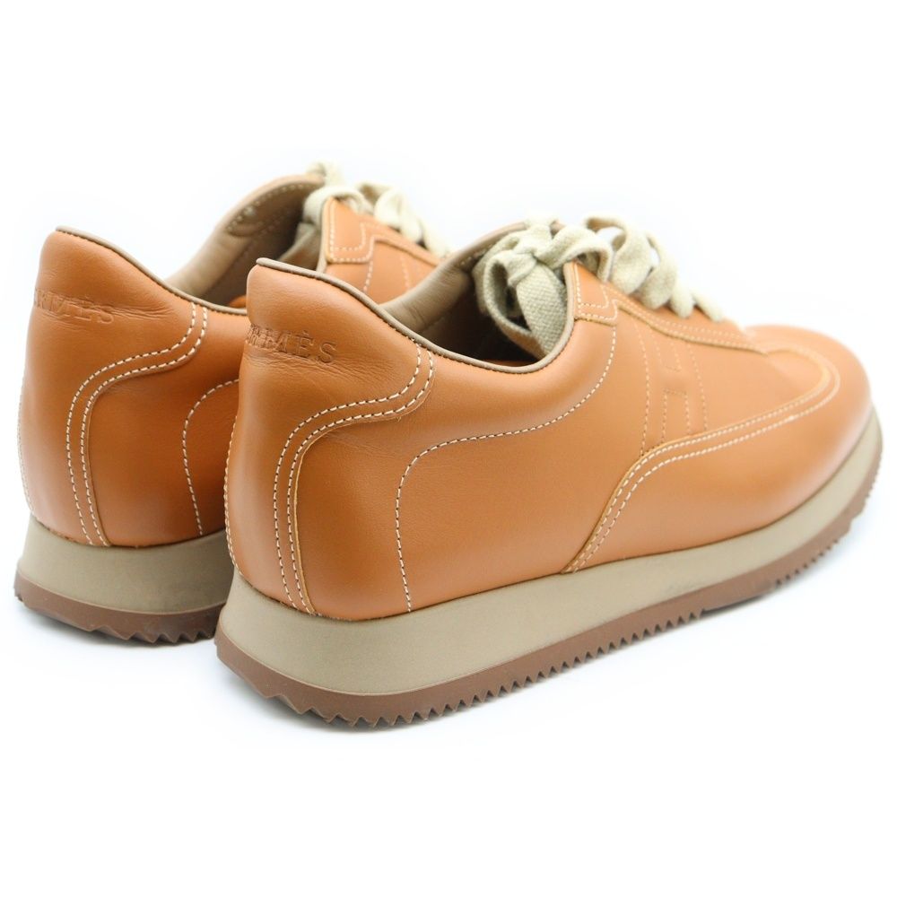 極美品 エルメス Hロゴ ローカットスニーカー クイック ブラウン HERMES Quick クイック / エルメス Hロゴ 牛革 カーフ 定番 ブラウン