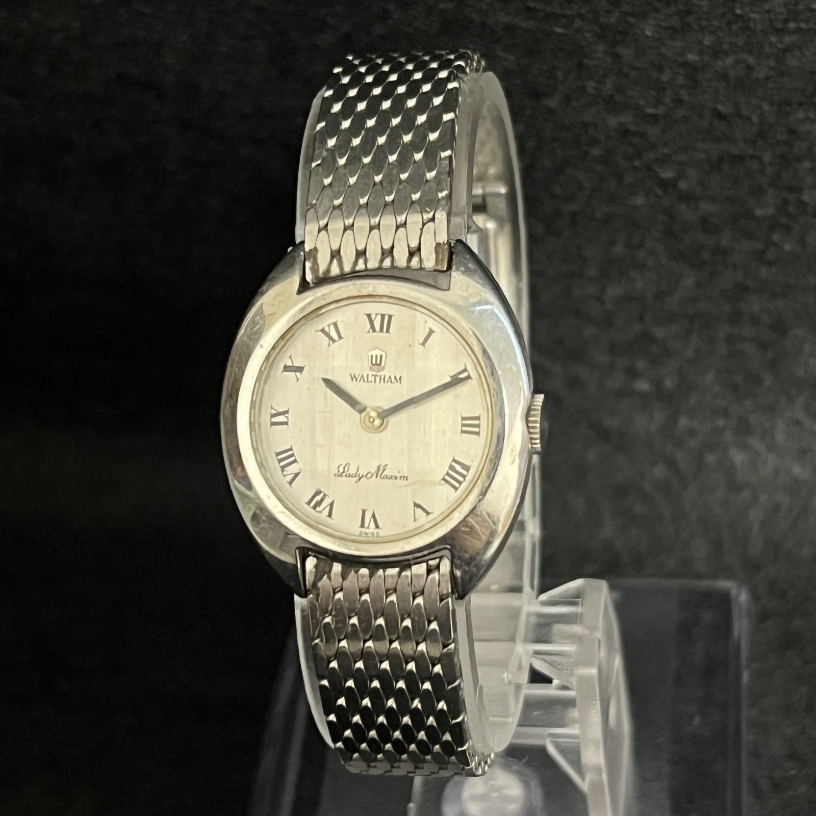 稼働品】 WALTHAM ウォルサム レディーマキシム 手巻き シルバー文字盤
