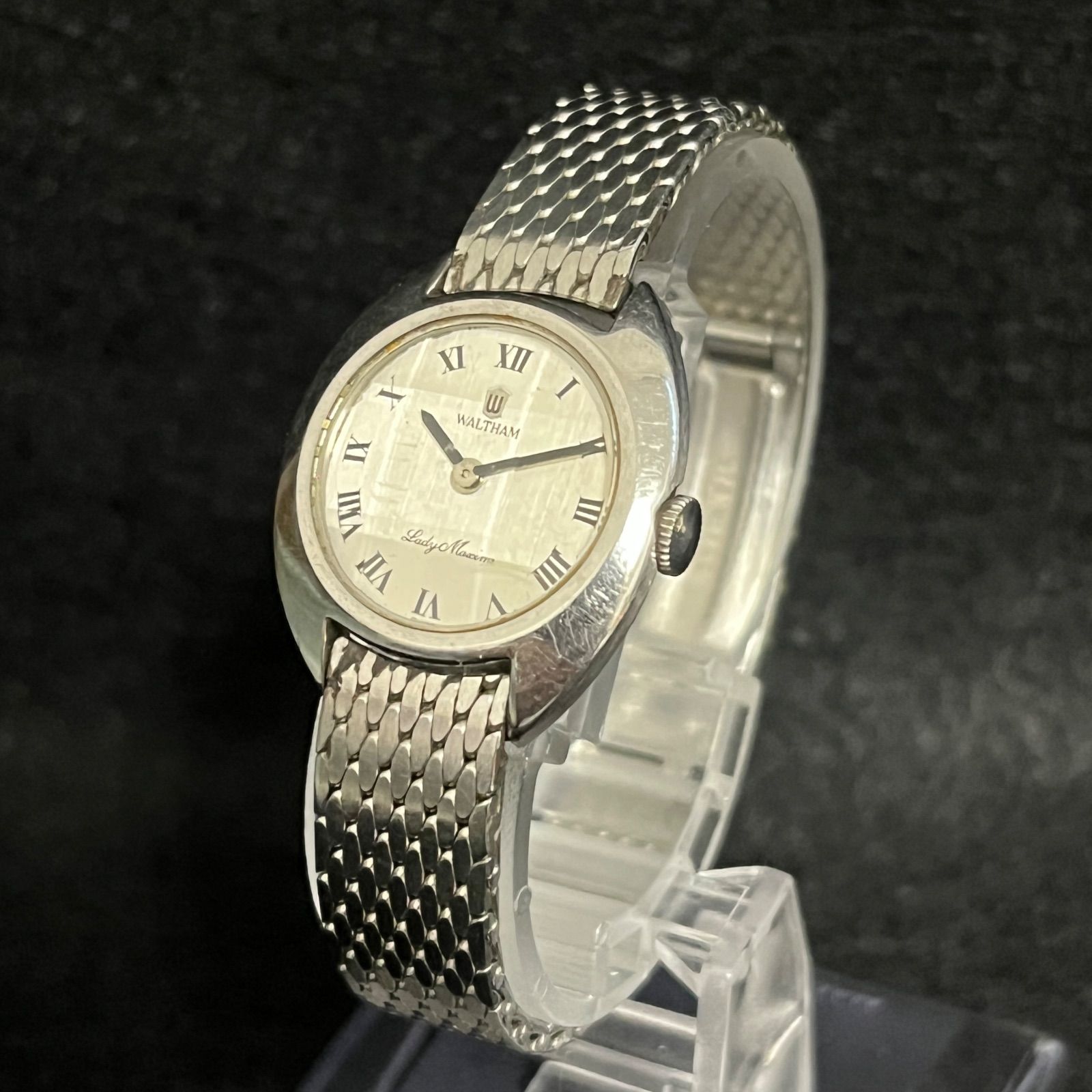 稼働品】 WALTHAM ウォルサム レディーマキシム 手巻き シルバー文字盤
