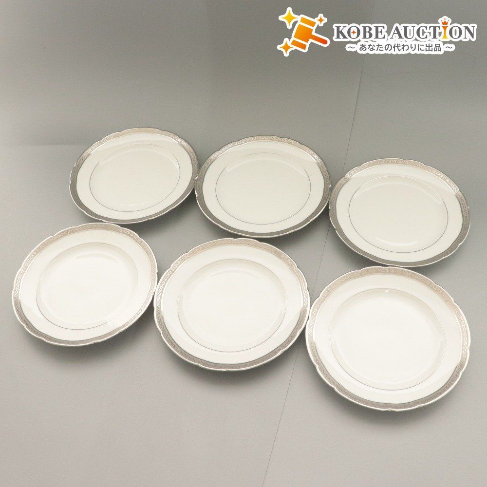 □ BERNARDAUD LIMOGES B&C ベルナルドリモージュ 中 小皿 6点セット