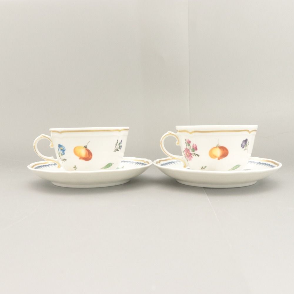 □ リチャード ジノリ イタリアンフルーツ カップ＆ソーサー 2点セット