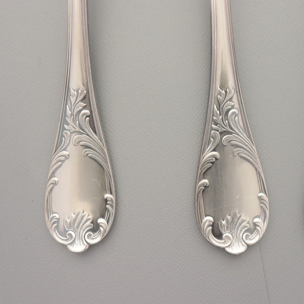 Christofle クリストフル フランス スプーン 6点 本セット ディナー テーブル 洋食器 総柄 全長20 cm シルバー カバー付き