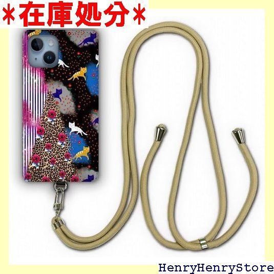 ス ScoLar デザイン iPhone 14 ケース スマホショルダー アイフォン14 スマホケース ショルダーストラップ ショルダーケース スマホストラップ カバー スマホカバー ヒョウ柄 ネコ コラージュ かわいい 918