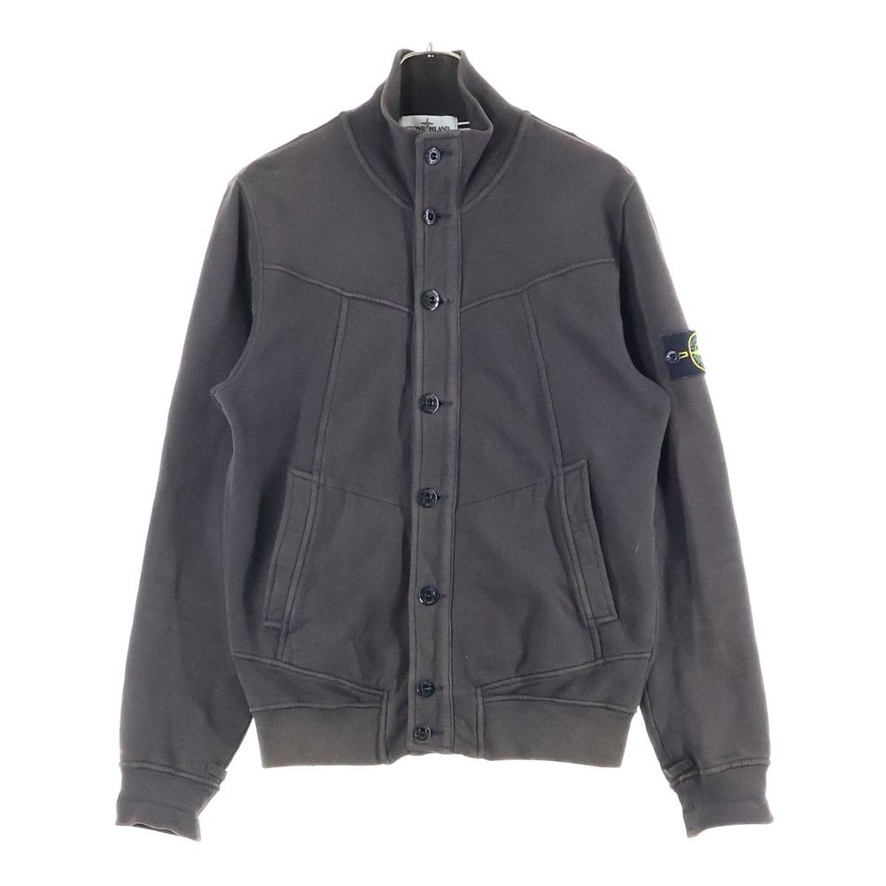 STONE  ストーンアイランド ロゴワッペン ボタンフライ コットン スウェットジャケット ブラウン 571560720 STONE ISLAND (ストーンアイランド) ロゴワッペン ボタンフライ