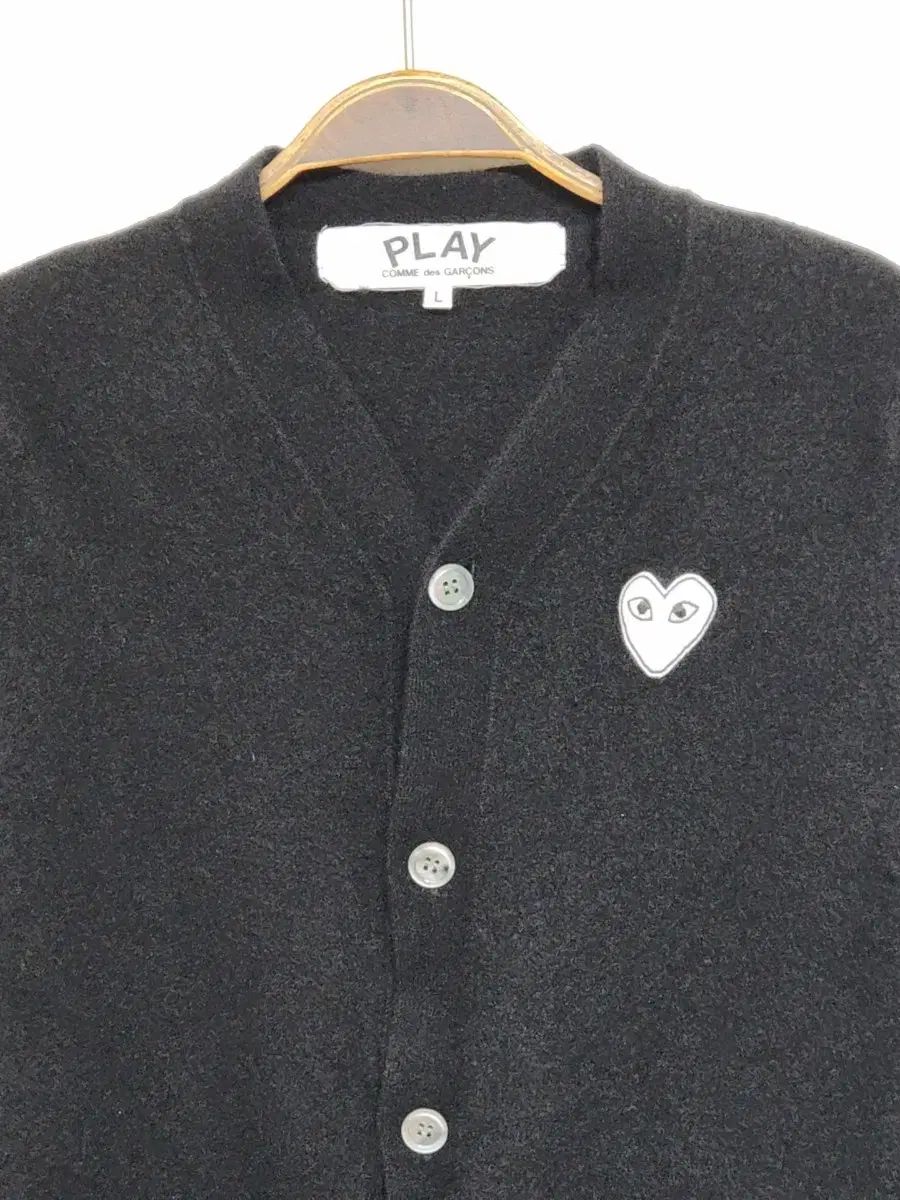 コム デ ギャルソン カーディガン ブラック 白 ワッペン AZ N 062