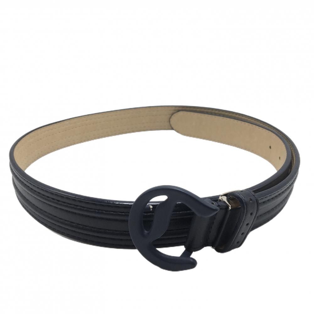 【美品】キャロウェイ トップ式ベルト ネイビー ロゴバックル  メンズ  ゴルフウェア Callaway