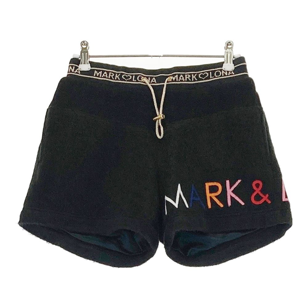 サイズ 36 MARK LONA マークアンドロナ 裏地付 ウール混ボア切替ショートパンツ ブラック系 ゴルフウェア レディース ストスト