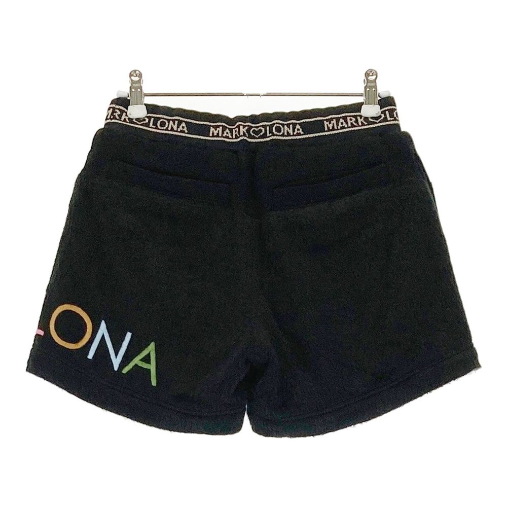 サイズ 36 MARK-LONA マークアンドロナ 裏地付 ウール混ボア切替ショートパンツ ブラック系 ゴルフウェア レディース ストスト