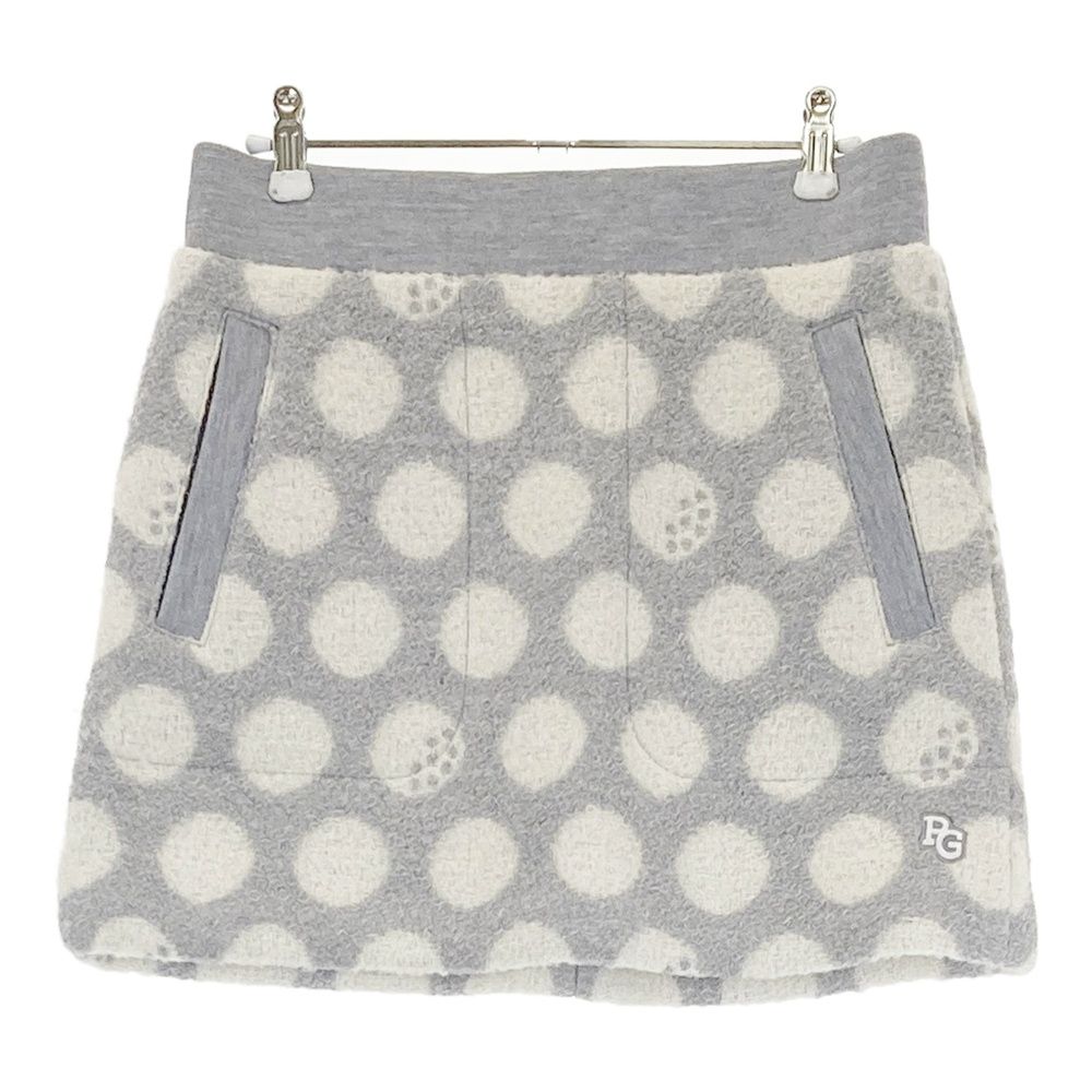 サイズ 1 PEARLY GATES パーリーゲイツ 055 2234118 ウール混 中綿スカート ドット柄 グレー系 ゴルフウェア レディース ストスト