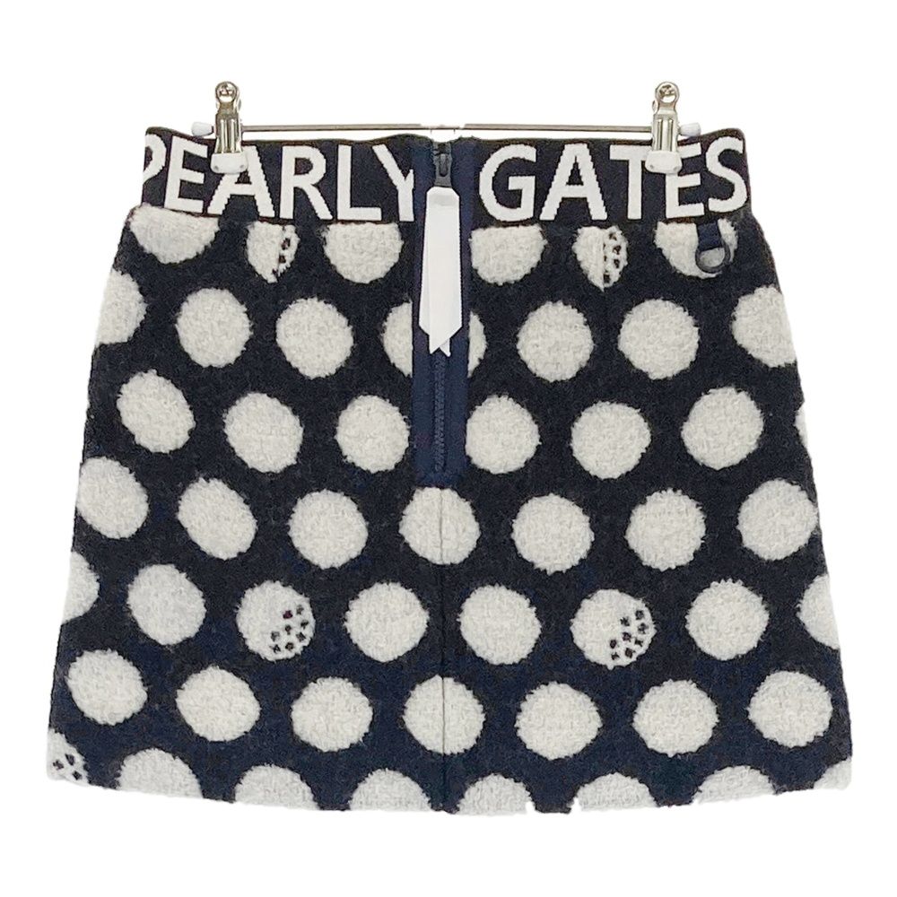 サイズ 0 PEARLY GATES パーリーゲイツ 055-2234118 ウール混 中綿スカート ドット柄 ブラック系 ゴルフウェア レディース ストスト