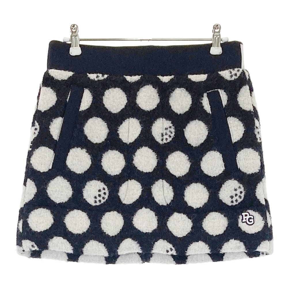 サイズ 0 PEARLY GATES パーリーゲイツ 055-2234118 ウール混 中綿スカート ドット柄 ブラック系 ゴルフウェア レディース ストスト