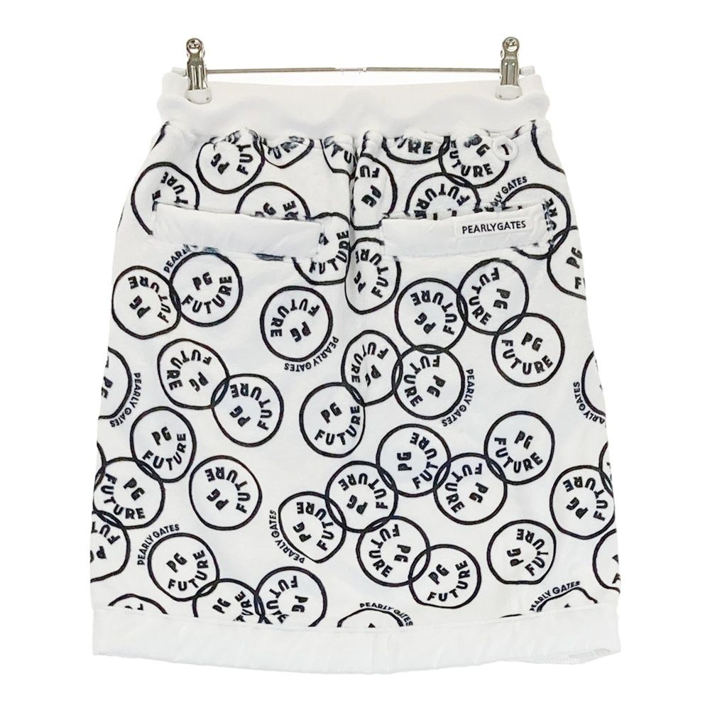 サイズ 0 PEARLY GATES パーリーゲイツ 055-2134014 ベロアボンバー スカート FUTURE NIKO ニコちゃん 総柄 ホワイト系 ゴルフウェア レディース ストスト