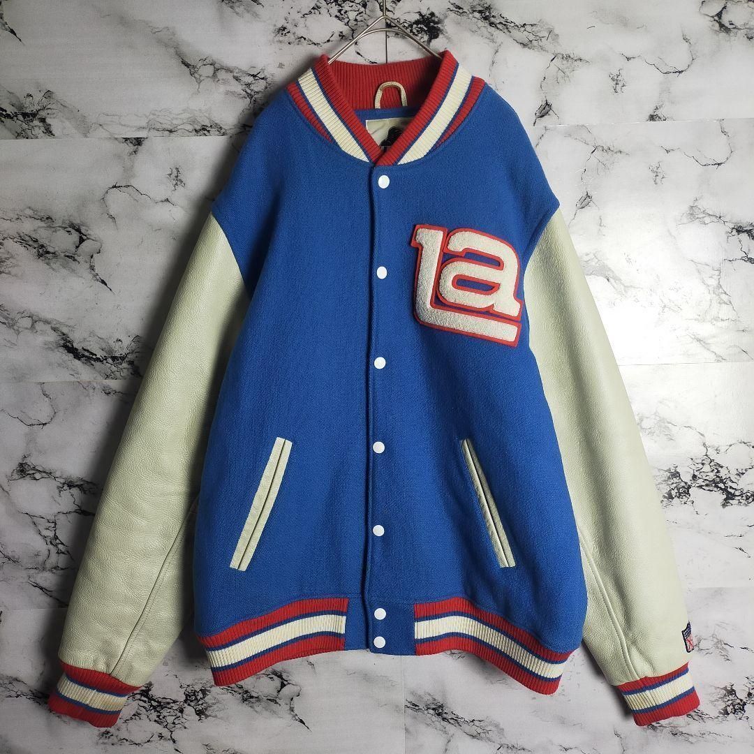 【完売品】 エクストララージ☆袖切替 パイル 刺繍ロゴ ウールスタジャン希少XL 入手困難】 エクストララージ Lサイズ☆両面パイル刺繍ロゴ スタジャン