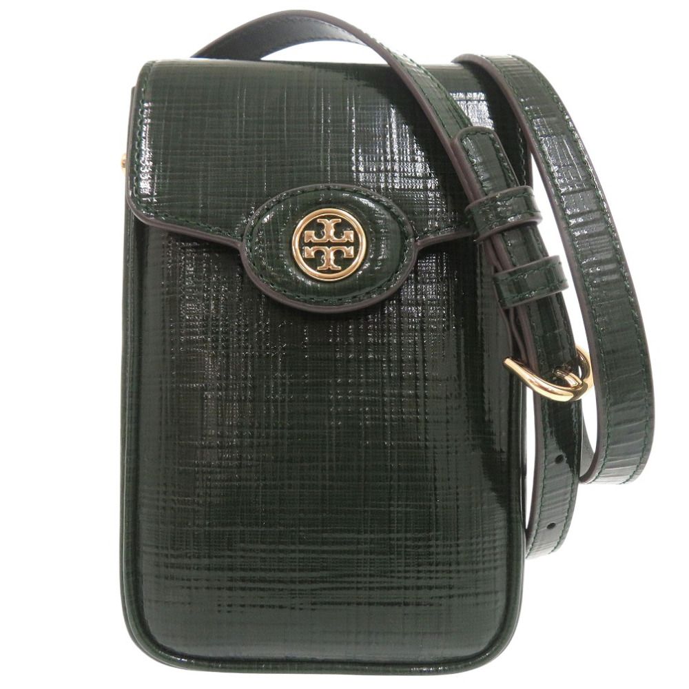 トリーバーチ Robinson Crosshatched ロビンソン フォン クロスボディ 158824 ショルダーバッグ エンボスレザー グリーン 0870 Tory Burch